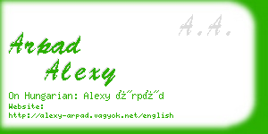 arpad alexy business card